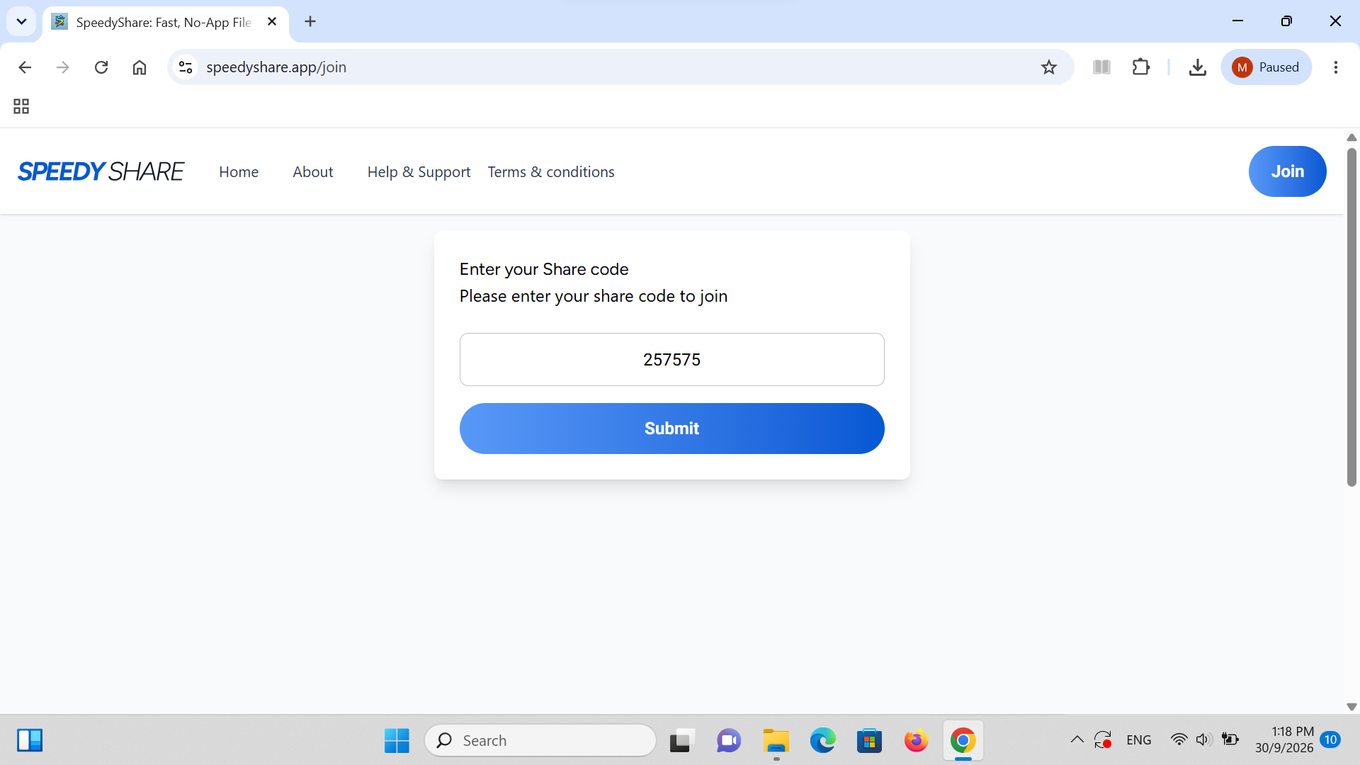 Langkah 10: Enter Teacher's 6-Digit Share Code